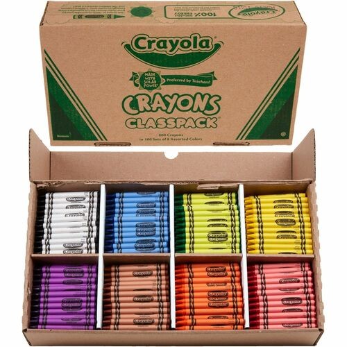 Classpack Regular Crayons, 8 Colors, 800/box