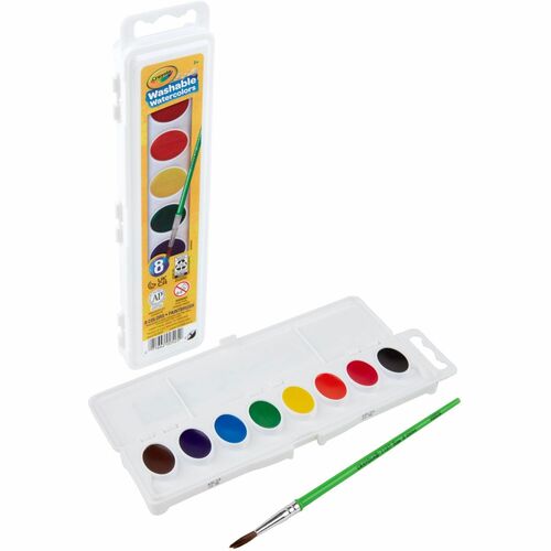 Washable Watercolor Set, Oval Pans, 8-Color, 1 Set