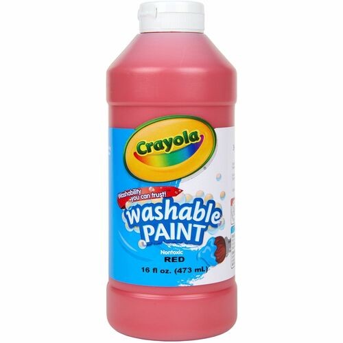 Washable Paint, Red, 16 Oz Bottle