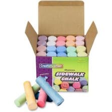 Sidewalk Chalk, Washable/Nontoxic, 4"x1", 20/BX, Assorted
