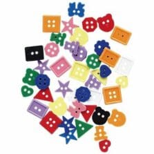 Buttons, Plastic, 1 lb, Assorted Sizes/Shapes/Colors