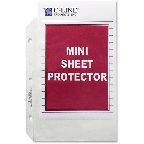 Polypropylene Sheet Protectors, Heavy-Duty, Side: 3-Hole Punched, Top Load 5.5 x 8.5 Insert, Clear Front, 50/Box