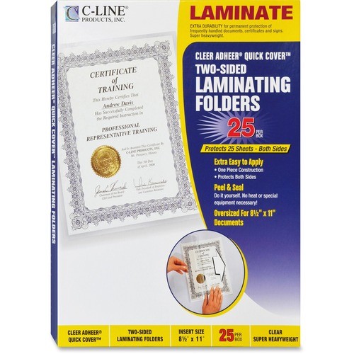 QUICK COVER LAMINATING POCKETS, 12 MIL, 9.13" X 11.5", GLOSS CLEAR, 25/BOX