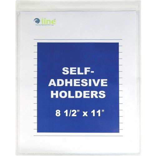 Self-Adhesive Poly Shop Ticket Holders, Super Heavy-Duty, Top Load 8.5 x 11 Insert, Clear Front, 50/Box