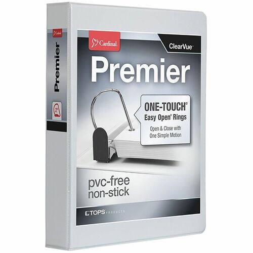 PREMIER EASY OPEN CLEARVUE LOCKING SLANT-D RING BINDER, 3 RINGS, 2" CAPACITY, 11 X 8.5, WHITE