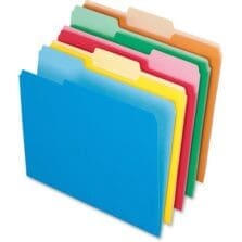 File Folder, AST 1/3 Tab Cut, Letter-Size, 100/BX, Assorted