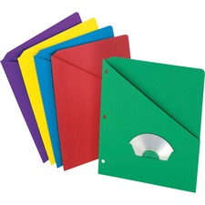 Slash Pocket Divider, 3HP, 8-1/2"x11", 25/PK, Assorted