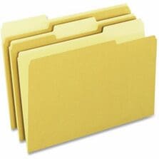 Interior Folder, 11pt, 1/3 Tab Cut, Letter, 100/BX, YW