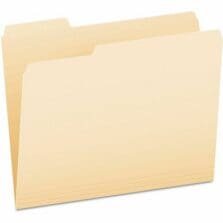 File Folder, 1/3 Cut Left Tab, 11pt, Letter, 1-Ply, 100/BX, MLA