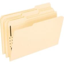 File Folders, 1/3 Cut Tab, 1 Fastener, Legal, 50/BX, Manila