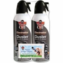 Compressed Gas Duster, w/Wipe, 10 oz, 2/PK
