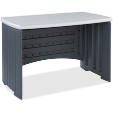 Computer Desk, 46"x28"x30", Charcoal Gray Base/Silver Top