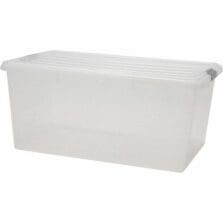 Storage Box W/Lid, 68 Qt, 17-1/4"x26-1/8"x11-3/4", 5/CT, CL