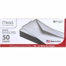 Plain Envelopes, Gummed, No 10, 50/BX, White