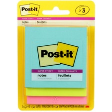 Super Sticky Pads, 3"x3", 45 SH/PD, 3 PD/PK, Marrakesh