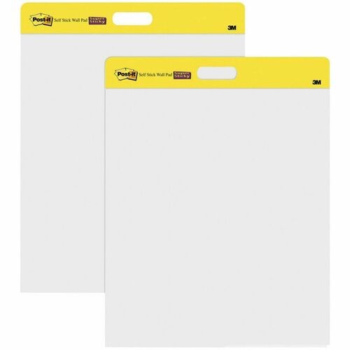 Self-Stick Wall Pad, Unruled, 20 x 23, White, 20 Sheets/Pad, 2 Pads/Pack, 2 Packs/Carton