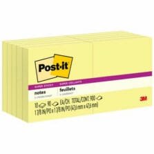 Super Sticky Pads, 90 Sheets/PD, 2"x2", 10/PK, Canary