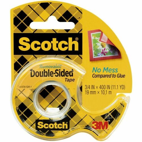 DOUBLE-SIDED REMOVABLE TAPE IN HANDHELD DISPENSER, 1" CORE, 0.75" X 33.33 FT, CLEAR