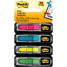 Post-it Arrow Flags, 1/2"x1-3/4", 96/PK, Assorted Bright