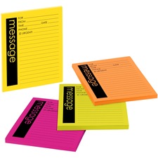 Phone Message Pads, Sticky, 4"x5", 50 SH Pad, 4/PK, Neon Assorted