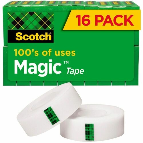 MAGIC TAPE VALUE PACK, 1" CORE, 0.75" X 83.33 FT, CLEAR, 16/PACK