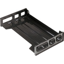 Side Loading Stackable Desk Tray, 16-1/4"x9"x2-4/5", BK