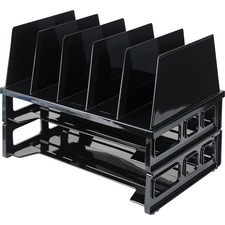 Desk Sorter, w/2 Trays, 13-1/2"x9"x10-1/4", Black