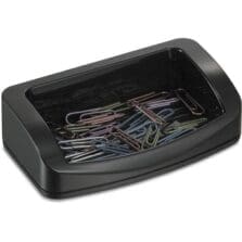 Business Card/Clip Holder, 4-3/4"x2-3/4"x1-3/8", Black