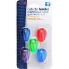 Cubicle Hooks, Standard, 5/PK, Translucent AST