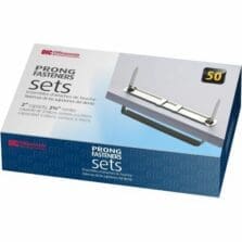 Prong Fastener Set, 2-3/4", C-C of prongs, 2" Cap, 50/BX, Silver