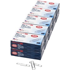 Paper Clips, Size No. 1, Nonskid, .034 Gauge, 1000/PK, SR