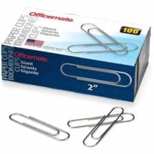 Paper Clips, Giant, .045 Gauge, 1000/PK, Silver