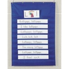 Pocket Chart, Standard, Nylon, 34"x50", Blue