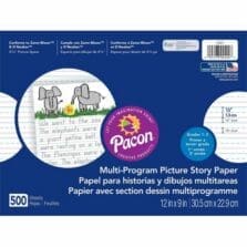 Picture Story Paper, 1/2" Ruled, 12"x9", 500 Sheets/RM, White
