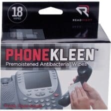 Phone Kleen Wipes, Foil Packets, 18/BX