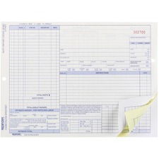 Auto Repair Order Form, Speediset, 3-Part, 50/PK, 8-1/2"x11"