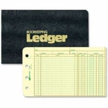 4-Ring Ledger Outfit, A-Z Tab Index, 100-Pg, 5"x8-1/2", BK Cvr