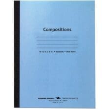 Composition Book, Wide Ruled, 10-1/2"x8", 48 Sheets, Blue Cover
