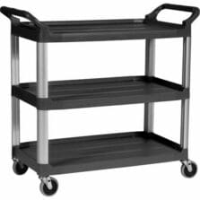 Mobile Utility Cart, 300 lb. Cap, 15-1/8"x20-3/4"x36", Black