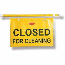 Safety Sign, "Closed for Cleaning", Extends 49-1/2", Yellow