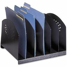 Steel Desk Rack, 6 Sections, 12-1/4"x11-1/8"x8", Black