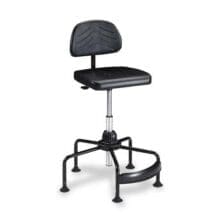 Industrial Chair, Seat 16-1/4"x16-1/4, Back 14-1/2"x9", Black