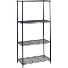 Starter Unit, 4 Shelves/Posts, 1000 lb, 48"x18"x72", Black