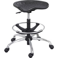 Height-Adjustable Stool, 26"x26"x27"-34", Black