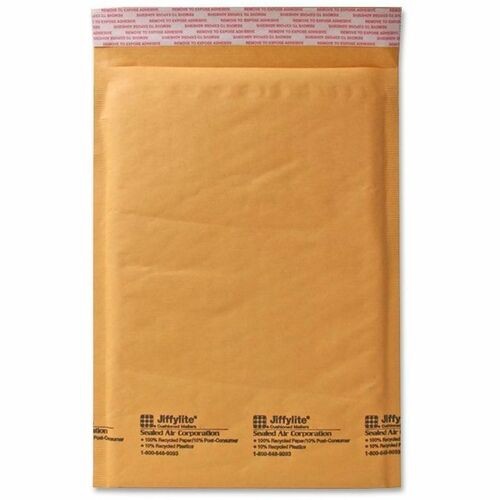 Jiffylite Self-Seal Bubble Mailer, #4, Barrier Bubble Air Cell Cushion, Self-Adhesive Closure, 9.5 x 14.5, Brown Kraft,100/CT