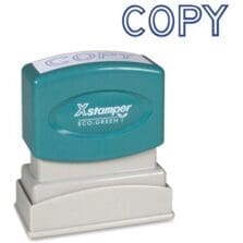 "Copy" Pre-inked Stamp, 1/2"x1-5/8" Impression, Blue Ink