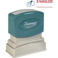 "E-Mailed" Ink Stamp, 1/2"x1-5/8", Blue/Red Ink
