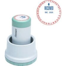 Rotary Stamp, Dater-Received, 1-3/16" Diameter, Red/Blue