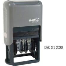 Self-Inking Line Dater, 4 Years, Plastic, Economy, Black