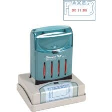 Pre-Inked Stamper, "Faxed", 1-5/16"x2-1/8" Imprint, Red/Blue